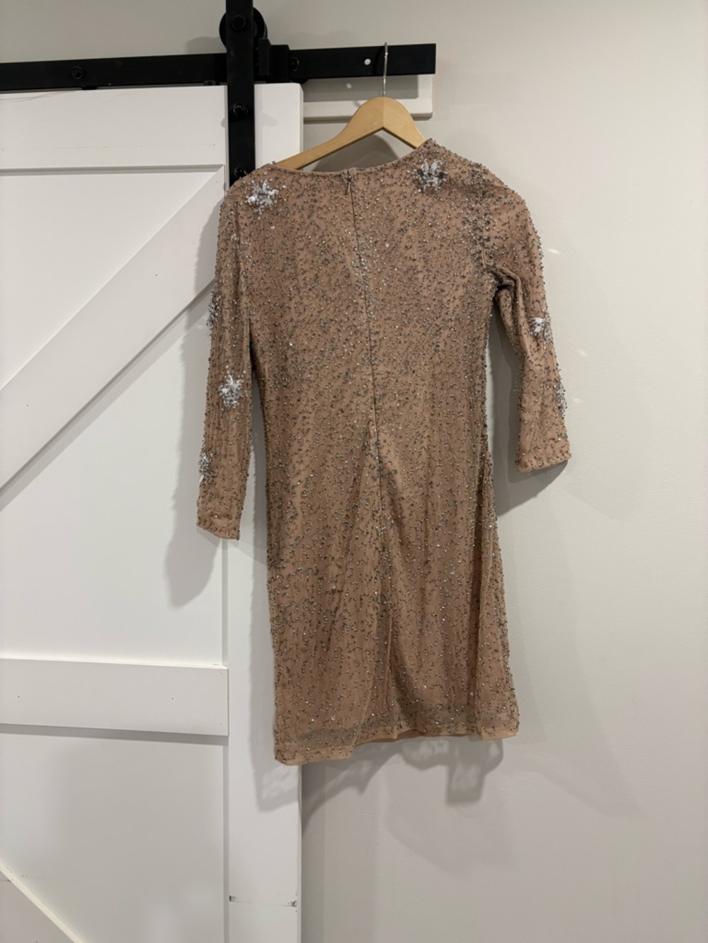 French Connection Nude Sequin & Bead Embellished Girls' Dress